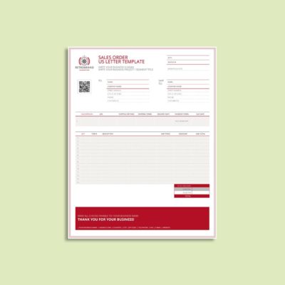 Sales Order US Letter Template